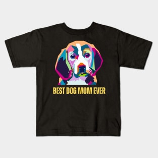 Geometric Best Dog Mom Ever Abstract Colorful Kids T-Shirt